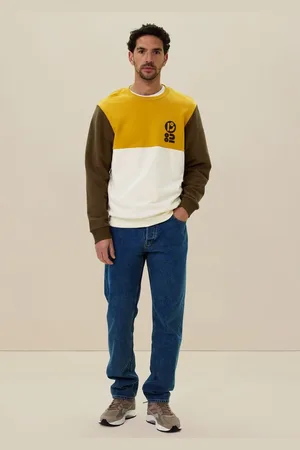 Sissy-Boy Donkergroene colourblock sweater met artwork
