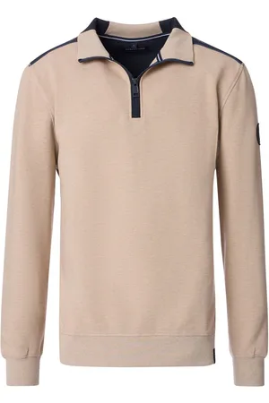 Casa Moda Half Zip Sweat Beige