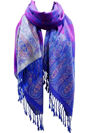 Merkloos DEETJE – Dames Sjaal - Paisley - All Season - Modesjaal - Voorjaars Sjaal - Jacquard sjaal - Omslagdoek - Shawl - Paars - - 180 * 68 CM