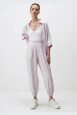 Jimmy Key Elastisch Taille Smalle Pijpen Broek Met Zakken