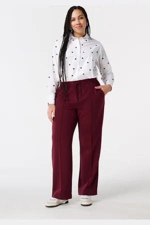 MS Mode Broek Broek met elastische taille en siernaad