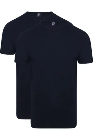 Alan Red Derby O-Hals T-Shirt Navy (2Pack)