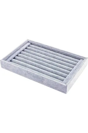 Merkloos Earring Organizer Tray met Clear Deksel - 8 Slots - Grote PU Lade Insert - Sieraden Opbergdoos - Sieraden Display Case - Sieraden Store Showcase met Slot - Vrouwen Meisjes .