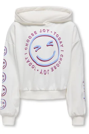 ONLY Kids Zomer hoodie meisjes wit - Loose Fit - Kogsmile