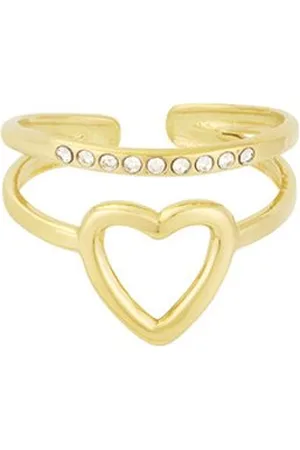 Yehwang Hart & sprankelende ring - Goudkleur