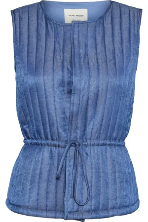 VERO MODA Gilet Vmvilba S/l Waistcoat Wvn Btq 10322533 Medium Blue Denim Dames