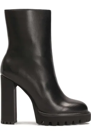 Kazar Minimalist black boots with high heel and platform