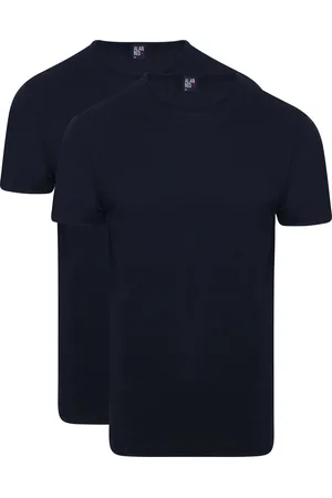 Alan Red Derby O-Hals T-Shirt Navy (2Pack)