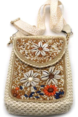 Merkloos Tas Dames - Schoudertas met kralen - Bohemian tas - 20x15cm