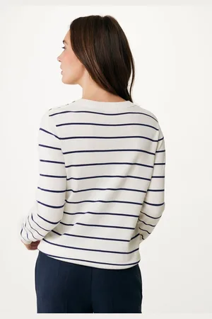 Mexx Sweater Gestreept Off White Dames