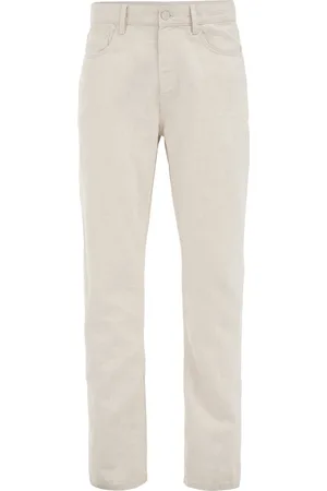 WE Fashion Heren slim fit broek van linnenmix