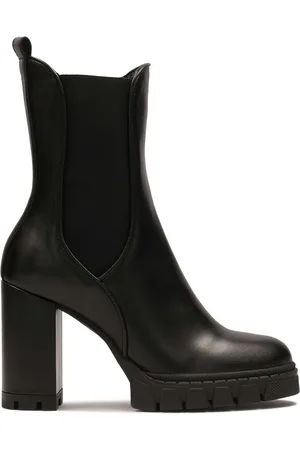 Kazar Leather heeled boots with high upper