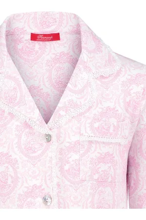 Hanssop Exclusief Luxueus Kinder nachtkleding Luxe mooie zacht Girly Pyjama van met verfijnde kant rand details en luxe kraag verwerking, Meisjes Pyjama, zacht bloem print, maat 128