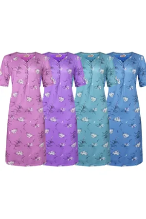 Merkloos Nachthemd korte mouw elastisch van soepel jersey L ROZE
