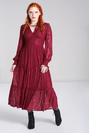 Hell Bunny Rhea Maxi lange jurk - XL - rood