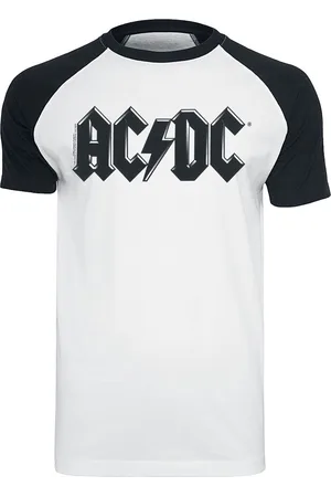 AC/DC Black Logo T-shirt wit-zwart S Katoen Heren - Band merch, Bands