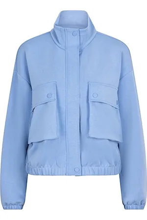 Esqualo Vest Cardigan Bomber Sp25 05001 600 Blue Dames