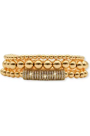 Marama Armbanden set Sparkling Bubbles - 100% stainless steel met gouden plating - set van 3 armbanden - stretch - duurzaam en krasvast - glinsterend - damesarmband - cadeau dames - luxe geschenkverpakking