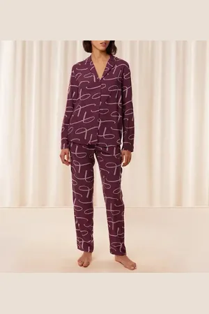 Triumph Dames pyjama Viscose - Boyfriend Fit - Doorknoop viscose pyjama met lange mouwen - 44