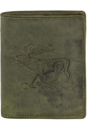 Greenburry Vintage animal wallet - stag - men - olive
