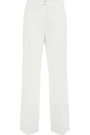 WE Fashion Dames wide leg pantalon met stretch