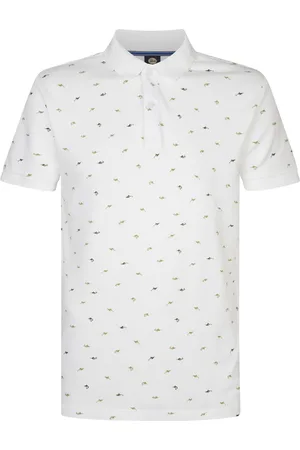 Petrol Industries Heren All-over Print Polo Palmview - Wit