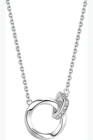 Lazy Cat Zilveren Ketting Dames - Ketting Hartje - Cirkel