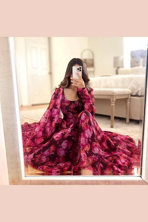 Merkloos Indian Suit with Dupatta - Pakistani Suit - Indian Dress - Readymade Gown - Party Wear - Maternity Dress - Georgette Semi Stitched Traditional Party Wear