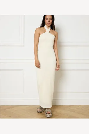 Refined Department Jurk Riva Knitted Long Dress R2406390570 001 White Dames