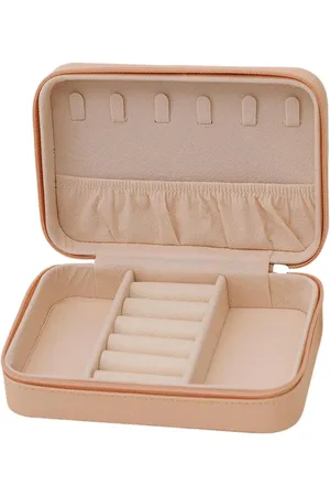 Merkloos Sieraden Organizer Box - Oorbellen en ketting opslaghouder - Reissieraden Display-opbergdoos voor slaapkamer - woonkamer - badkamer .