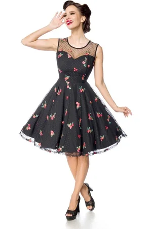 Belsira Floral Embroidery Swing jurk - L