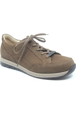 FinnComfort Finn Comfort, OSORNO, 01402-751187, Bruine extra brede veterschoenen met rits wijdte K