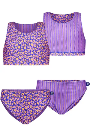 Just Beach Zomer bikini meisjes - paars - reversibel - Inside out