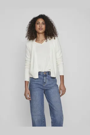 VILA Vest Viril Short L/s Knit Cardigan-noos 14060800 White Alyssum Dames
