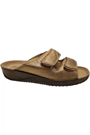Rohde Gouden Dames Slippers Klittenband