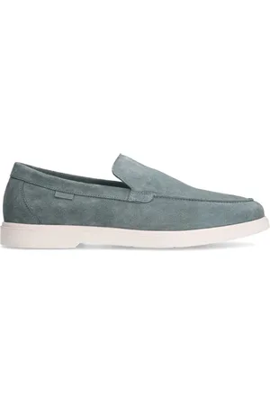 Manfield Heren - Blauwe suède loafers