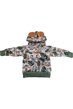 Merkloos Capuchon sweatshirt safari dieren 92 cm