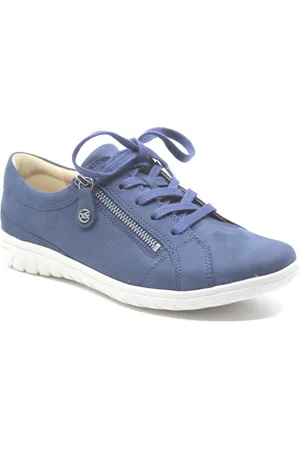 Hartjes 162.0892/99 65.00, Blauwe veterschoenen met rits wijdte G