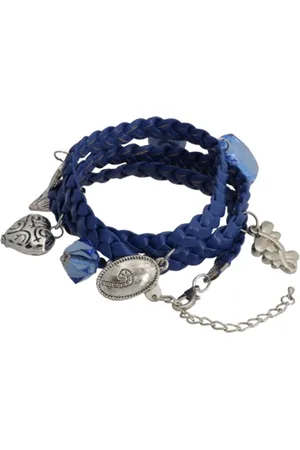 Behave Gevlochten wikkelarmband van imitatieleer met hangers