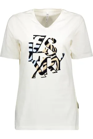 ZOSO T-shirt Riva Cotton Jersey T Shirt 251 0005 Off White Dames