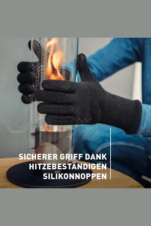 Merkloos Grillhandschoenen – tot 800 °C hittebestendige vuurhandschoen, vuurvaste handschoenen van aramidevezel – antislip oppervlak dankzij siliconen noppen – gecertificeerd volgens EN 407 en EN 388