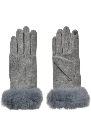 Clayre & Eef Handschoenen met imitatiebont 9x23 cm Polyester