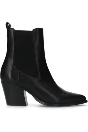 Manfield Dames - Zwarte leren cowboy laarzen
