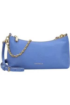 Coccinelle Leren Schoudertas Aura Mini Bag Grained Leather Blauw