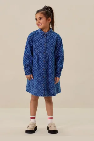 Sissy-Boy Blauwe denim jurk met print