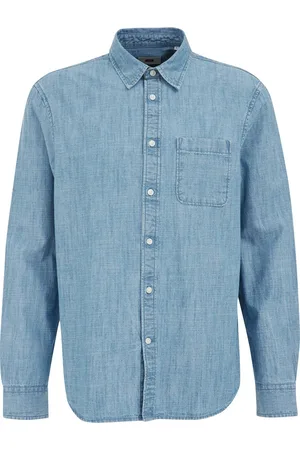 WE Fashion Heren denim overhemd