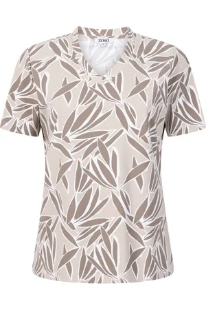 ZOSO T-shirt Travel T Shirt Ashley 251 0007-0009 Sand/taupe Dames