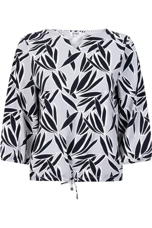 ZOSO Blouse Travel Blouse Annemarie 251 0004-0008 Grey/navy Dames