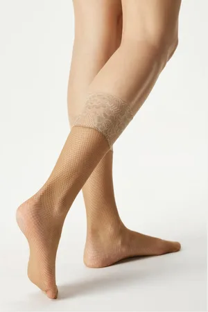 Merkloos Bas Bleu Luxe Visnet Pantysokjes 2-Pack – Akemi 20DEN met Siliconen Plakrand (One Size)