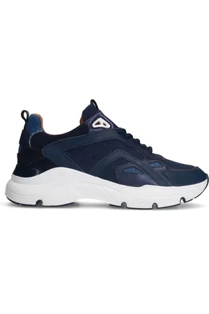 Manfield Dames - Blauwe denim sneakers